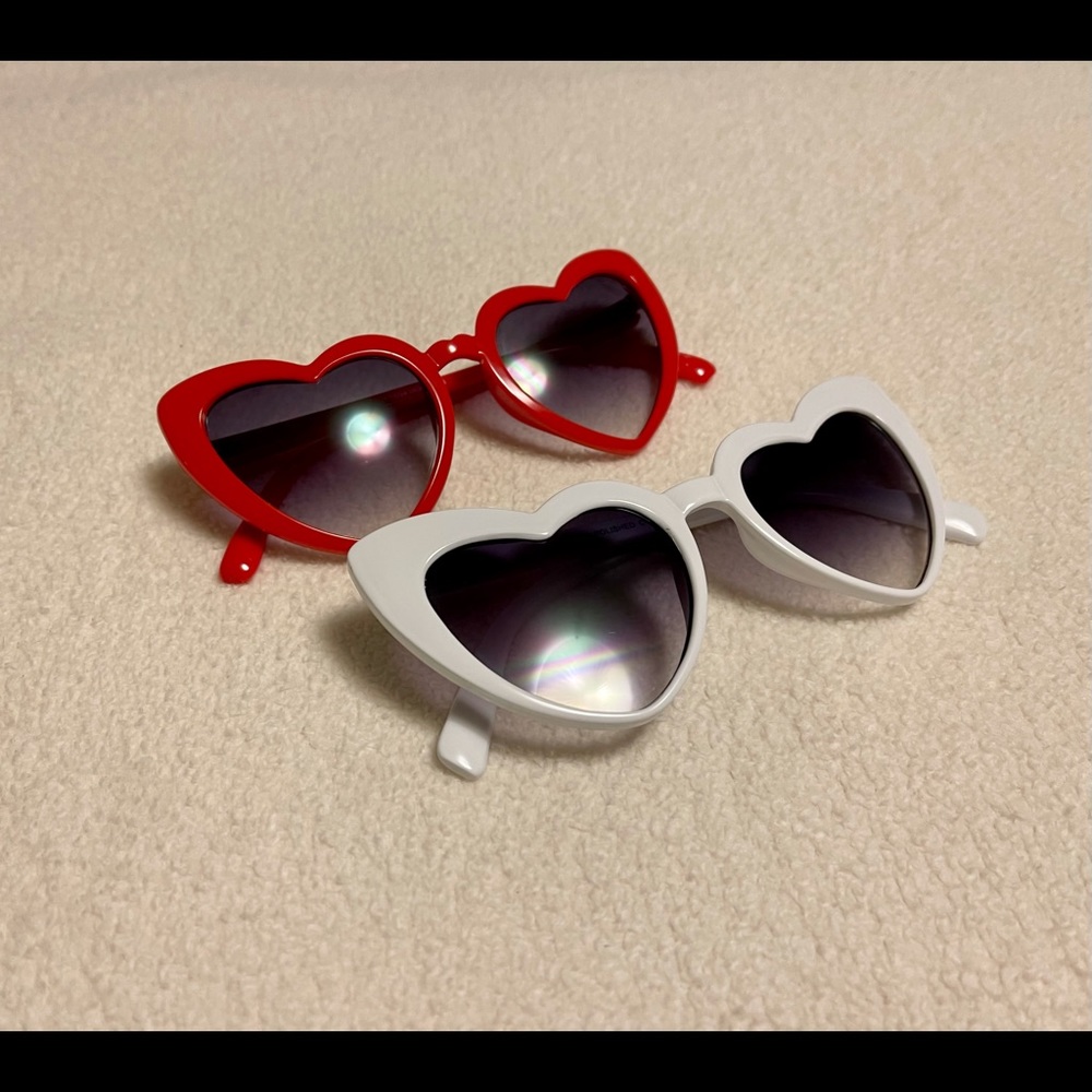 Two Pairs of Wild Fable Heart Shaped Sunglasses